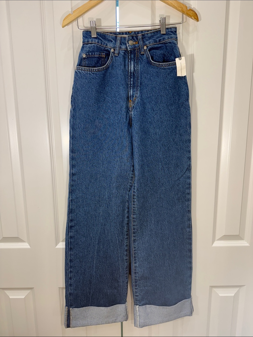 BRAND NEW Pilcro Wide-Leg High-Rise Jeans - Dark Blue Size 25